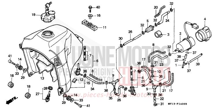 RESERVOIR A CARBURANT/POMPE A CARBURANT de Africa Twin 750 NH138G (NH138G) de 1990